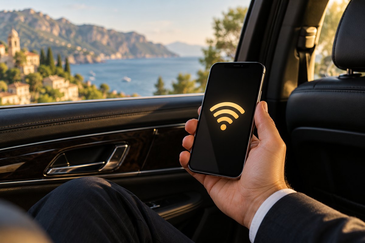 Téléphone avec symbole Wi-Fi à bord, illustration